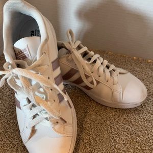 White leather adidas size 8